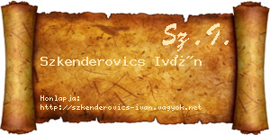 Szkenderovics Iván névjegykártya